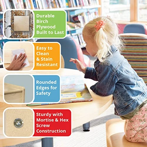 Contender Mobile Folding Supersized Toy Organizer, Bookcase, Craft & Supplies Storage Unit For Classroom, Daycare, Home In Natural Wood Finish 4 Contender Mobile Folding Supersized Toy Organizer, Bookcase, Craft & Supplies Storage Unit For Classroom, Daycare, Home In Natural Wood Finish - Image 4