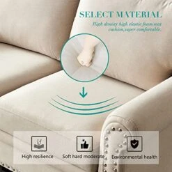 Harper & Bright Designs 3-Piece Living Room Storage Sofa Set With 3-Seat Couch, Loveseat And Single Armchair, Silver Nailhead Trim/Hidden Storage Space Under Seat/Classical Wooden Legs/Beige Fabric -Best Furniture Store 51eEaH9FgRL