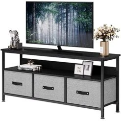 Amyove Dresser TV Stand, Entertainment Center With Storage, 55 Inch TV Stand For Bedroom Small TV Stand Dresser With Drawers And Shelves, TV & Media Console Table Furniture For Living Room, Grey
