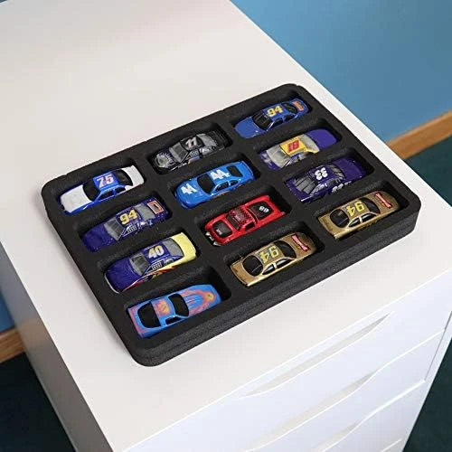 Polar Whale 4 Toy Car Drawer Organizers Washable For Home Bedroom Playroom Compatible With Hot Wheels And Matchbox Cars 10.9 X 11.6 X 1 Inches Black Foam 18 Compartments 9 Polar Whale 4 Toy Car Drawer Organizers Washable For Home Bedroom Playroom Compatible With Hot Wheels And Matchbox Cars 10.9 X 11.6 X 1 Inches Black Foam 18 Compartments - Image 9