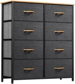 Fabric Dresser For Bedroom, Tall Storage Dresser With 8 Drawers, Black Dresser & Chest Of Drawers, Storage Drawer Organizer For Closet, Bedroom, Living Room(Black Grey) -Best Furniture Store 51fFp4 yNCL. AC