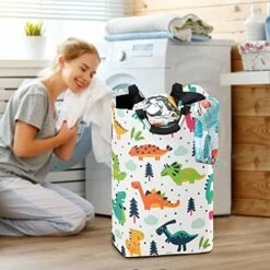 Xigua Laundry Hamper Basket Cartoon Dinosaur Collapsible Nursery Storage Bin Waterproof Clothing Baskets For Home Bedroom Bathroom Washing Room -Best Furniture Store 51fOzjfHEgL