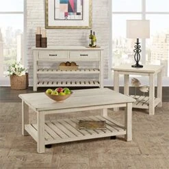 Martin Svensson Home Barn Door End Table, Antique White -Best Furniture Store 51fYgx0PkCL