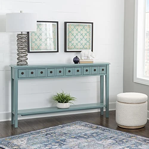 Powell Furniture Sadie Long Console Table, Teal 2 Powell Furniture Sadie Long Console Table, Teal - Image 2