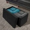 Sorbus Storage Ottoman Bench – Collapsible/Folding Bench Chest With Cover – Perfect Toy And Shoe Chest, Hope Chest, Pouffe Ottoman, Seat, Foot Rest, – Contemporary Faux Suede (Black)
