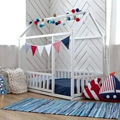House Shaped Bed, Montessori Bed House Frame Bed Toddler Bed, Children Bed House Bed For Toddler Wooden Baby Bed Kids Bed Frame And SLATS