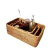 YSJX Kitchen&bedroom Storage Accessories 3pcs/set Rattan Knitting Storage Box Glove Box Magazine Cosmetics Storage Box Rattan Knitting (Size : A 3pcs/set)