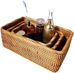 YSJX Kitchen&bedroom Storage Accessories 3pcs/set Rattan Knitting Storage Box Glove Box Magazine Cosmetics Storage Box Rattan Knitting (Size : A 3pcs/set) 14 YSJX Kitchen&bedroom Storage Accessories 3pcs/set Rattan Knitting Storage Box Glove Box Magazine Cosmetics Storage Box Rattan Knitting (Size : A 3pcs/set) -Best Furniture Store 51fjCBRHfuL. AC