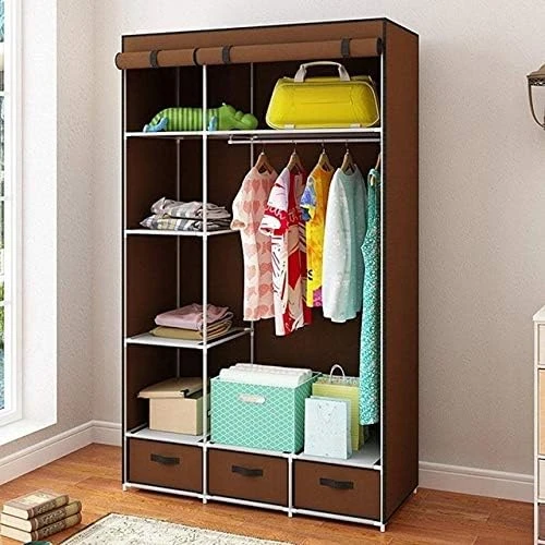 N/A Non-Woven Cloth Wardrobe Baby Storage Cabinet With Drawer Bedroom Furniture (Color : D) 3 N/A Non-Woven Cloth Wardrobe Baby Storage Cabinet With Drawer Bedroom Furniture (Color : D) - Image 3