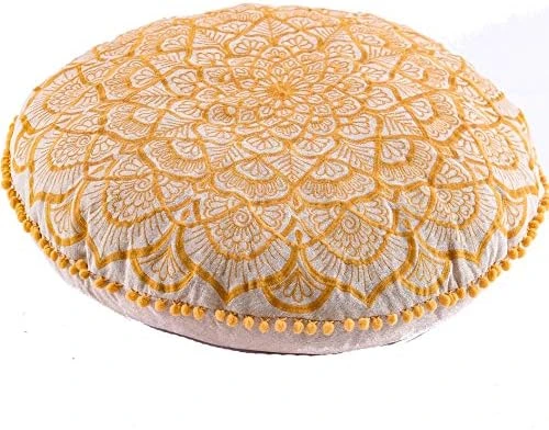 Mandala Life ART Blue Pouf Ottoman Cover -24x8 Inches - Moroccan Décor Pouffe Footstool For Kids Room Living Bedroom Bohemian Furniture 10 Mandala Life ART Blue Pouf Ottoman Cover -24x8 Inches - Moroccan Décor Pouffe Footstool For Kids Room Living Bedroom Bohemian Furniture - Image 10