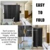 Room Divider, 4 Panel Room Dividers And Folding Privacy Screens 6FT Tall Sound Proof Wall Divider Wood Screens Dorm Partitions Freestanding Temporary Wall Room Furniture Separators- Black