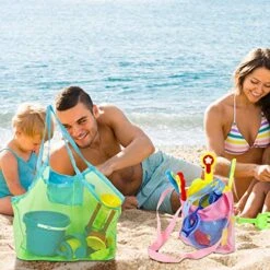 Meekoo 8 Pieces Colorful Mesh Beach Bags Seashell Bags Beach Shell Bags For Treasure Shell Toy Storage(Color Set 2, Size Set 2) -Best Furniture Store 51gK28HDQYL