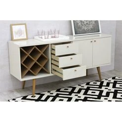 Manhattan Comfort Utopia Sideboard Buffet Stand, Off Off White And Maple Cream -Best Furniture Store 51gTgj8kCwL