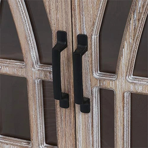 Pemberly Row Double Door Wood Mounted Wall Cabinet In Distressed Oak 2 Pemberly Row Double Door Wood Mounted Wall Cabinet In Distressed Oak - Image 2