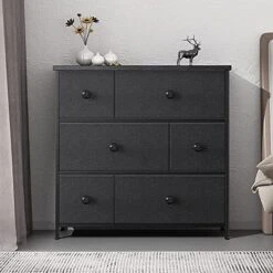 6 Drawer Dresser For Bedroom Chest Of Drawers Closets Storage Units Organizer Tower Steel Frame Wooden Top Living Room Entryway Office (Black Grey) YLZ6B4 16 6 Drawer Dresser For Bedroom Chest Of Drawers Closets Storage Units Organizer Tower Steel Frame Wooden Top Living Room Entryway Office (Black Grey) YLZ6B4 -Best Furniture Store 51gWWb5yHAL