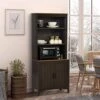 HOMCOM 70" Kitchen Buffet Hutch With 3-Tier Shelving, Freestanding Storage Pantry Cabinet, Sideboard With Adjustable Shelves And Open Countertop, Coffee