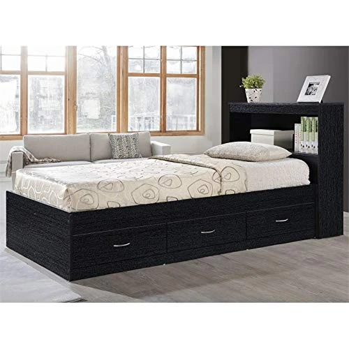 Pemberly Row Twin Captain Storage Bed With 3 Drawers In Black 2 Pemberly Row Twin Captain Storage Bed With 3 Drawers In Black - Image 2