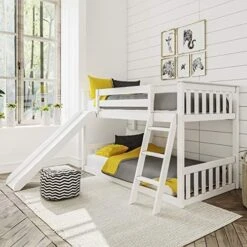 W Bunk Bed, Twin-Over-Twin Wood Bed Frame For Kids, White 23 W Bunk Bed, Twin-Over-Twin Wood Bed Frame For Kids, White -Best Furniture Store 51gx3dJLfWL. AC