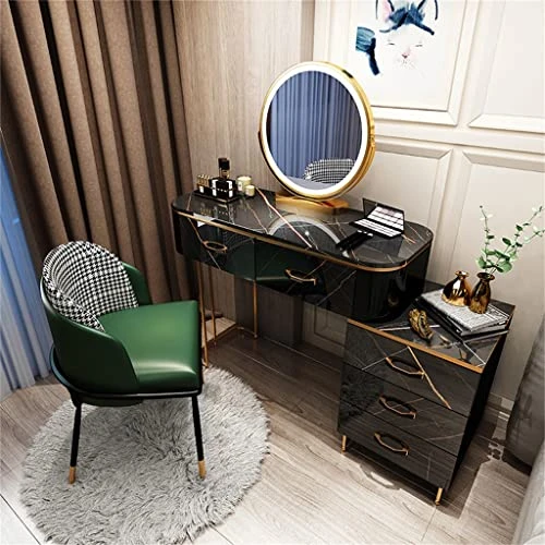 JYDQM Bedroom Dresser With Makeup Drawers, Lighted Table Set, Makeup Storage With Metal Legs 2 JYDQM Bedroom Dresser With Makeup Drawers, Lighted Table Set, Makeup Storage With Metal Legs - Image 2