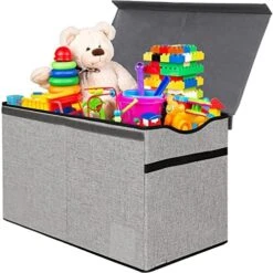 VICTORICH Toy Box Chest, Collapsible Sturdy Storage Bins With Lids, Extra Large Kids Toy Storage Organizer Boxes Bins Baskets For Kids, Boys, Girls, Nursery Room, Playroom (V-Red) -Best Furniture Store 51hLqgkeT4L. AC