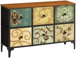 6 Drawer Dresser For Bedroom, TV Stands With Chest Drawers, Wide Fabric Storage Drawer Unit For Living Room, Hallway, Kids, Nursery, Sturdy Steel Frame, Wood Top, Rustic Brown -Best Furniture Store 51hc5xEQVvL. AC