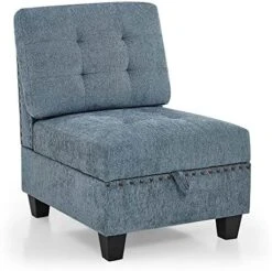 Melpomene Velvet Armless Single Chair For Modular Sectional Accent Armless Chair With Storage Space, Black (26.5“x31.25”x36.5“) (Black, Single Chair) 18 Melpomene Velvet Armless Single Chair For Modular Sectional Accent Armless Chair With Storage Space, Black (26.5“x31.25”x36.5“) (Black, Single Chair) -Best Furniture Store 51hm0P5E6 L. AC