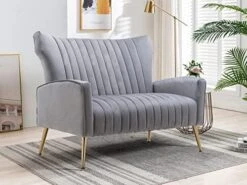 Altrobene Velvet Couch Modern Wingback Loveseat Tufted Luxury Sofa With Gold Legs For Living Room/Bedroom, Orange -Best Furniture Store 51i08Mb2MTL. AC