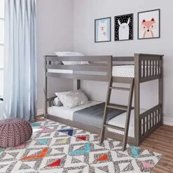 W Bunk Bed, Twin-Over-Twin Wood Bed Frame For Kids, White 22 W Bunk Bed, Twin-Over-Twin Wood Bed Frame For Kids, White -Best Furniture Store 51i94v8L. AC