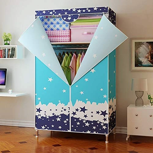 HMGGDD No-Installation Folding Wardrobe Family Bedroom Cloth Art Cabinet All-Steel Frame Rental Room Simple Dormitory Cloth Ward 3 HMGGDD No-Installation Folding Wardrobe Family Bedroom Cloth Art Cabinet All-Steel Frame Rental Room Simple Dormitory Cloth Ward - Image 3