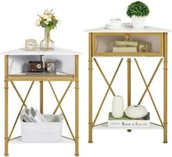 VECELO Cabinet/Table, 3-Tier Display Shelves With Protection Door, Metal Frame Storage Shelf Organizer For Small Space, Living Room, Kitchen, Bathroom, Set Of 2, Grey+Black 22 VECELO Cabinet/Table, 3-Tier Display Shelves With Protection Door, Metal Frame Storage Shelf Organizer For Small Space, Living Room, Kitchen, Bathroom, Set Of 2, Grey+Black -Best Furniture Store 51iGMGXNoqL. AC