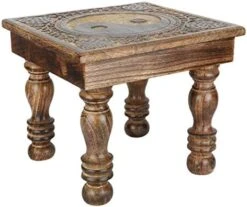 SAVON Wood Stool Footrest Footstool Adults Small Table Tree Of Life White -Best Furniture Store 51iNqIToPdL. AC