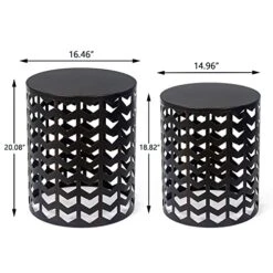 Joveco Metal Accent Tables Set Of 2, Nesting Side Table Modern Round End Table Set, Decorative Coffee Tables Nightstands Stools For Living Room Bedroom Balcony Lounge Office (Black & Bronze) -Best Furniture Store 51iV8wuPr1L