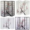 4-Panel Blossom Screen Room Divider, Black