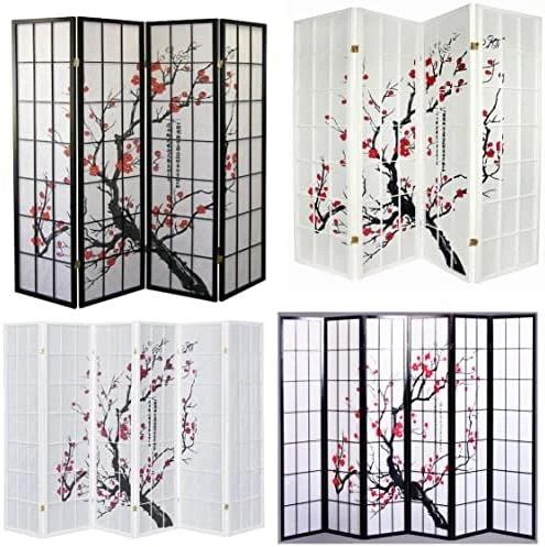 4-Panel Blossom Screen Room Divider, Black 11 4-Panel Blossom Screen Room Divider, Black - Image 11