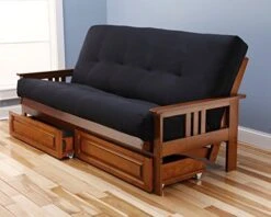 Toronto Futon Set Frame And Mattress Full Size Wood Finish W/ 8 Inch Innerspring Matt Includes Choice To Add Drawers Sofa Bed Couch Sleeper (Frame, Matt And Drawers Set, Azure) -Best Furniture Store 51iqPqvrwTL. AC
