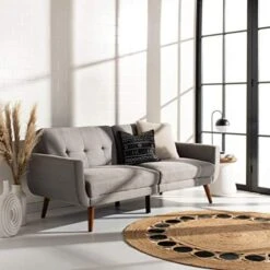 Safavieh Home Bushwick Modern Grey And Brown Foldable Futon Sofa Bed -Best Furniture Store 51iu42n8CfL. AC