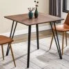 GreenForest Dining Table 31.5 Inch Small Square Kitchen Room Table For 2-4 Person Modern Industrial Dinner Table With Solid Metal Legs For Dining Room, Living Room, Walnut