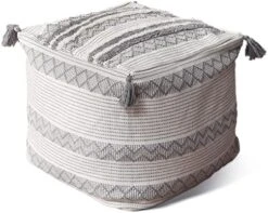 Blue Page Boho Neutral Decorative Square Unstuffed Pouf - Braided Handwoven Casual Ottoman Pouf Cover With Tassels And Cute Soft Tufted Footrest/Cushion For Bedroom Living Room, 18" X18”x16 26 Blue Page Boho Neutral Decorative Square Unstuffed Pouf - Braided Handwoven Casual Ottoman Pouf Cover With Tassels And Cute Soft Tufted Footrest/Cushion For Bedroom Living Room, 18" X18”x16 -Best Furniture Store 51jBLoYh5BL. AC