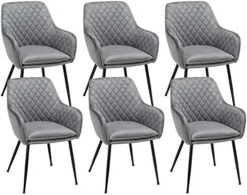 Yaheetech Dining Chairs Velvet Accent Armchairs Living Room Chairs With Steel Legs Upholstered Modern Tub Chairs With Backrest Armrest For Lounge Living Room Dining Room, Set Of 6, Gray 9 Yaheetech Dining Chairs Velvet Accent Armchairs Living Room Chairs With Steel Legs Upholstered Modern Tub Chairs With Backrest Armrest For Lounge Living Room Dining Room, Set Of 6, Gray -Best Furniture Store 51jHTdS0kfL. AC