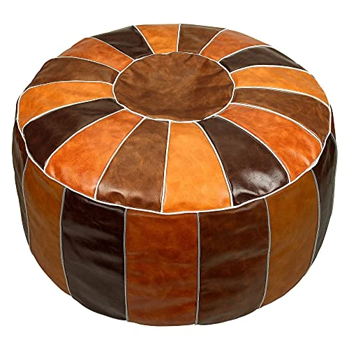 Bohepuffex Handmade Moroccan Pouf Foot Stool Round & Large Storage Cover Bohemian Style Ottoman An Exotic Décor For Living Room Bedroom Or Wedding Gifts Faux Leather Unstuffed Only Cover (color Block) 1 Bohepuffex Handmade Moroccan Pouf Foot Stool Round & Large Storage Cover Bohemian Style Ottoman An Exotic Décor For Living Room Bedroom Or Wedding Gifts Faux Leather Unstuffed Only Cover (color Block)