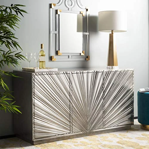 Safavieh Couture Home Sylas Deco Glam Silver Sunburst 3-door Sideboard 1 Safavieh Couture Home Sylas Deco Glam Silver Sunburst 3-door Sideboard