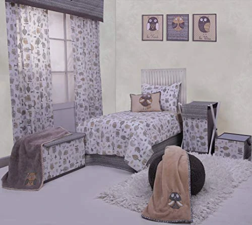 Bacati Unisex Cotton Storage Toy Chest, Grey/Beige 5 Bacati Unisex Cotton Storage Toy Chest, Grey/Beige - Image 5