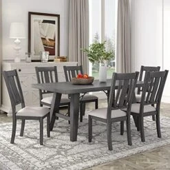 LCH 5 Pieces Round Kitchen 4 Upholstered Chairs And Storage Shelf, Bistro Table Set, For Dining Room (Antique Blue/Dark Brown) 28 LCH 5 Pieces Round Kitchen 4 Upholstered Chairs And Storage Shelf, Bistro Table Set, For Dining Room (Antique Blue/Dark Brown) -Best Furniture Store 51jlacZh72L. AC