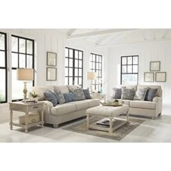 Signature Design By Ashley Shawnalore Farmhouse Solid Pine Wood End Table, Weatherworn White Finish -Best Furniture Store 51k3JEU07RL