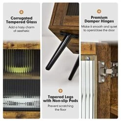 Giantex Buffet Sideboard With Storage, Industrial Cupboard, 3 Door Wood Pantry, 2 Creadenzas 2 Shelves, Standing Storage Cabinet With Legs, Kitchen Living Room -Best Furniture Store 51kO81SisjL