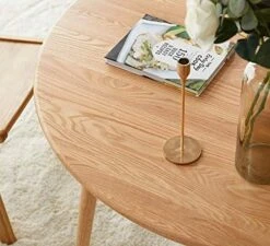 MU RONG Small Solid Wood Round Dining Table, Luxury Heavy Duty Mid Century Vintage Oak Natural Dinning Table For 2-4 People In Kitchen Dinning Room 31.5in Diameter Modular -Best Furniture Store 51kPh7VvRNL