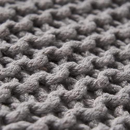 Christopher Knight Home Scott Knitted Foot Stool, Light Gray 5 Christopher Knight Home Scott Knitted Foot Stool, Light Gray - Image 5