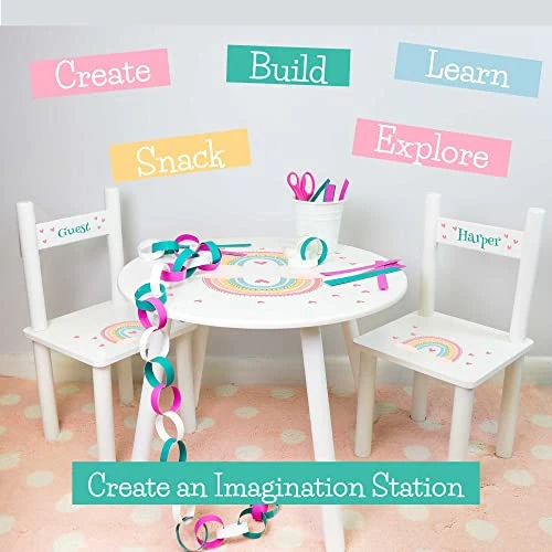 Personalized Tea Party Childrens White Table And Chair Set 2 Personalized Tea Party Childrens White Table And Chair Set - Image 2