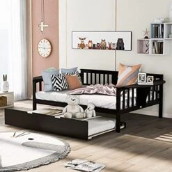 DNYN Twin Size Daybed For Kids Bedroom,Solid Pinewood Bedframe W/Safety Guardrails & Strong Wood Slats Support,Home Furniture For Living Room,Space Saving Design & No Box Spring Needed, Espresso 21 DNYN Twin Size Daybed For Kids Bedroom,Solid Pinewood Bedframe W/Safety Guardrails & Strong Wood Slats Support,Home Furniture For Living Room,Space Saving Design & No Box Spring Needed, Espresso -Best Furniture Store 51l8q0AugBL. AC