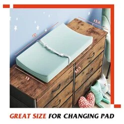 Wide Dresser With 6 Drawers, TV Stand For 50" TV, Entertainment Center With Metal Frame, Wooden Top, Fabric Storage Dresser For Bedroom, Hallway, Entryway, Rustic Brown Wood Grain Print -Best Furniture Store 51lPj0MADQL